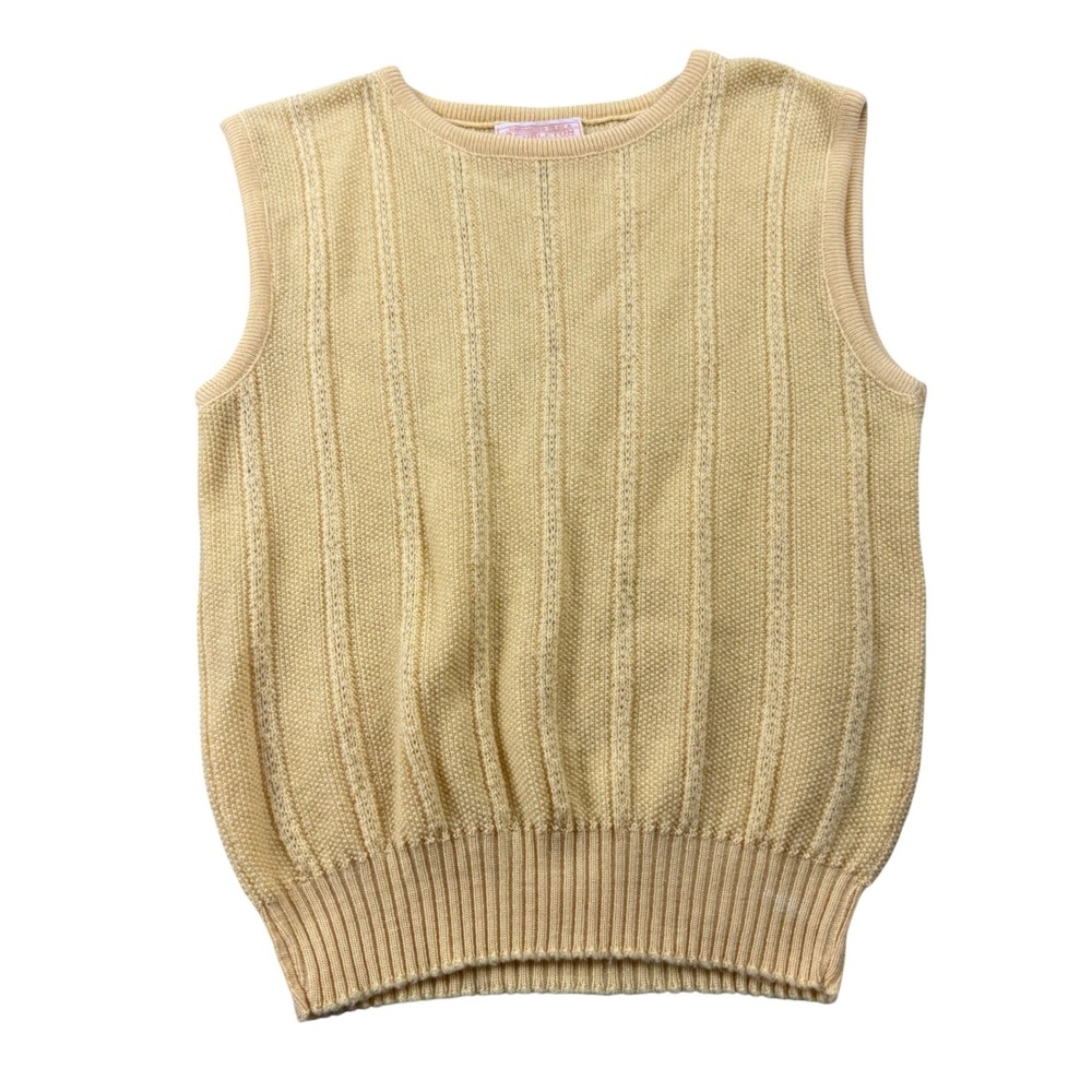Pendleton Sweater Vest Womens Small Yellow Excellent Vintage Wool Ribbed‎ USA